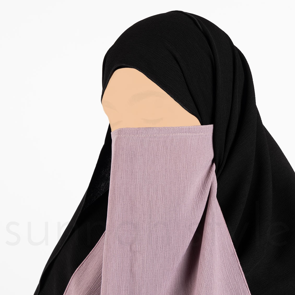Sunnah Style Brushed Half Niqab Elderberry
